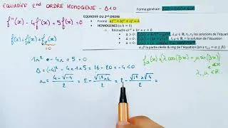 Miniature : Les Équadiffs du 2ND ORDRE HOMOGÈNES (Δ＜0) - Méthode & Exemple - Équations Différentielles Bac Sup