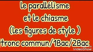 Miniature : le parallélisme et le chiasme (figures de style)tronc commun/1Bac/2Bac