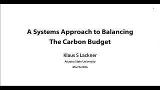 Miniature : A Systems Approach to Balancing the Carbon Budget