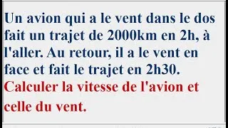 Miniature : Calculer la vitesse de l'avion et celle du vent