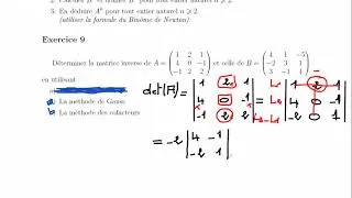 Miniature : Application - Méthode de Gauss Jordan pour le calcul de l'inverse d'une matrice carrée d'ordre 3