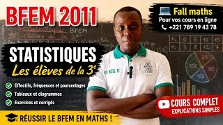 Miniature : 🔥 BFEM 2011 MATHS – STATISTIQUES 📊Les élèves de la 3e | Cours complet + exercices corrigés ✍️