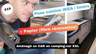 Miniature : #14 🚍 Cuisine IKEA et Papier Fibre Rénovation / bus aménagé camping car XXL Vlog Vanlife VASP Nomade