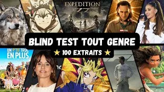 Miniature : BLIND TEST TOUT GENRE - 100 EXTRAITS (Film, Série, Disney, Dessin animé, Anime, Jeux, Répliques ...)