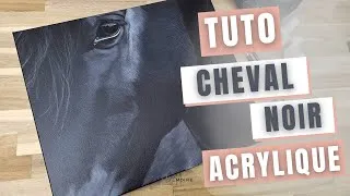 Miniature : Comment peindre les poils noirs en peinture acrylique TUTO acrylique cheval noir