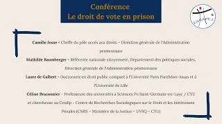 Miniature : Conférence Le droit de vote en prison