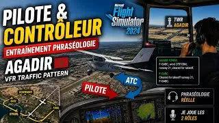 Miniature : VFR Traffic Pattern à Agadir 🇲🇦 ✈️ | Pilot + ATC Training | FS2024