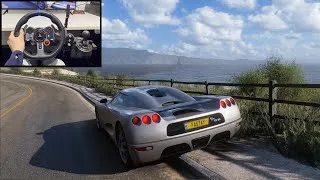 Miniature : Koenigsegg CC8S - Forza Horizon 5 - Steering Wheel Gameplay