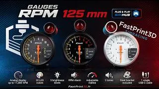 Miniature : RPM Gauges 125mm Plug & Play SimHub Installation & Track Test by @fastprint3d519