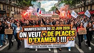 Miniature : MANIFESTATION 22 JUIN 2026 !  ON RÉCLAME + DE PLACES D'EXAMEN ! !!
