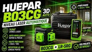 Miniature : 🟢 Huepar B03CG + LR-5RG : le niveau laser ultra précis ! 🎯