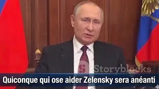 Miniature : Poutine averti l'Europe: Quiconque qui ose aider Zelensky sera anéanti.