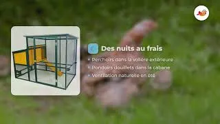 Miniature : Poulailler d'été mobile - Le poulailler robuste avec volière sécurisée - pour 3 à 6 poules #poules