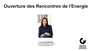 Miniature : Rencontres de L'Energie 2023 : Intervention de  Fouziya BOUZERDA, Directrice Générale de GEM