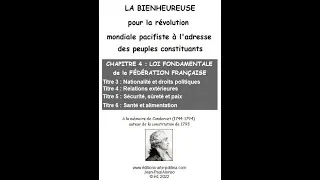 Miniature : La Bienheureuse pour la révolution mondiale pacifiste - Loi fondamentale, chapitre. 4, art. 73 - 109