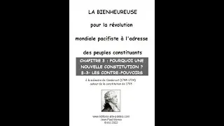 Miniature : La Bienheureuse - Ch 3 - Pourquoi une nouvelle constitution - § 3- Les contre-pouvoirs