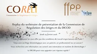 Miniature : Rediffusion du webinaire de présentation de la Commission de Régulation des Litiges et du DICOD