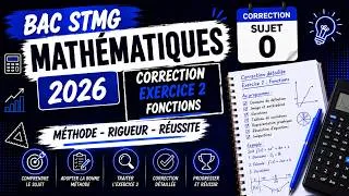 Miniature : BAC STMG 2026 Mathématique: Les Fonctions - Correction du Sujet 0 (Exercice 2)