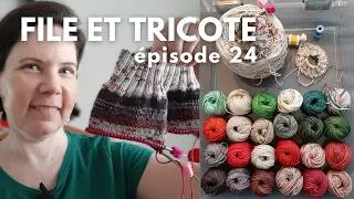 Miniature : Épisode 24 / Tricot de bas (chaussettes) 24 rayures en 24 jours / Podcast File et tricote