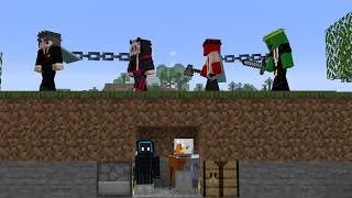 Miniature : Minecraft Manhunt 2v2v2 (Enchainés Ensemble)