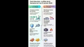 Miniature : Semaine des Marchés - 5 au 9 janvier 2026 #stockmarket #bourse #usa #europe #asia #bitcoin #petrol