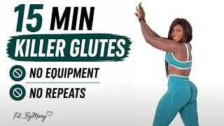 Miniature : 🍑 15 MIN GLUTE WORKOUT | | Killer Booty Burn • No Equipment 🔥