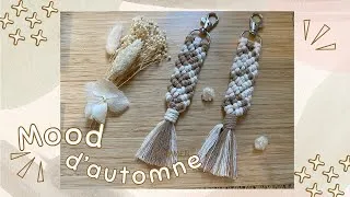 Miniature : Porte-clé en macramé deux couleurs | Tutoriel de porte-clés en macramé