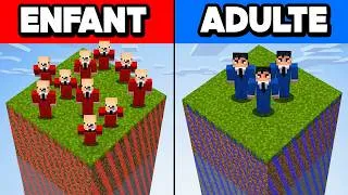Miniature : Adulte VS Enfant sur 1 Chunk Minecraft !