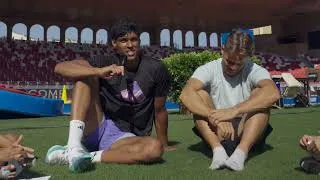 Miniature : 9-year-olds Giulia and Oliver interview Pole Vaulters Baptiste and Thibaut | 2026 Herculis EBS