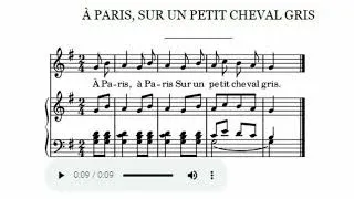 Miniature : V5) À Paris, sur un petit cheval gris 1870  Comptine  Chanson et rondes enfantine; Patition piano