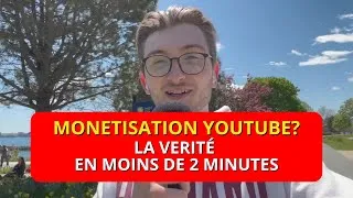 Miniature : 📌LA VÉRITÉ VRAIE SUR LA MONÉTISATION D'UNE CHAINE YOUTUBE EXPLIQUÉE EN MOINS DE 2 MINUTES !