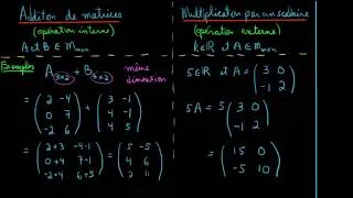 Miniature : Opérations sur les matrices - partie 1 (2 de 58)