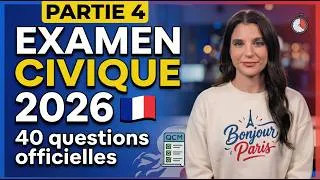 Miniature : Examen civique 2026 🇫🇷 : 40 questions officielles pour la naturalisation (PARTIE 4)