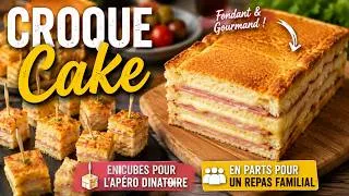Miniature : 🧀 Croque Cake Ultra Gourmand | À Servir en Cubes pour l’Apéro ou en Plat Familial !