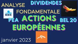 Miniature : Analyse Fondamentale d'actions européennes, belges - partie 2 (PEA, Bourse, Dividendes, BEL 20, CTO)