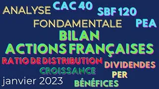 Miniature : Bilan de l'analyse fondamentale d'actions françaises (Bourse, PEA, CAC 40, SBF 120, Dividendes, CTO)