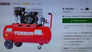 Miniature : Compresseur Torros 100 litres 10 bars 470 euros livré 👍👍