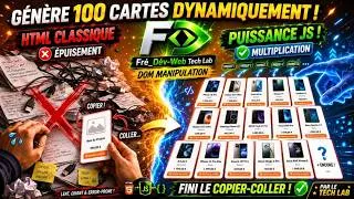 Miniature : Multiplie tes cartes HTML à l'infini avec du JavaScript ! 🤯🔥 #shorts