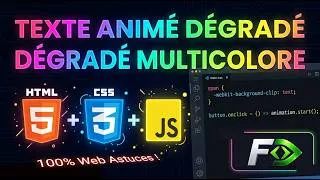 Miniature : Comment créer un texte animé en dégradé multicolore ! (HTML/CSS/JS)