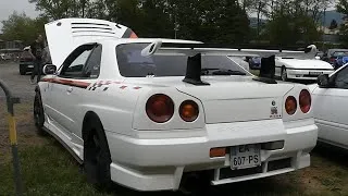 Miniature : Tuned Nissan Skyline R34 GTT - Powerslide, Accelerations and Sound