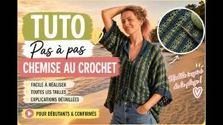 Miniature : Chemise ajourée TUTO Pas à Pas - accessible à tous #tutocrochet
