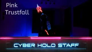 Miniature : Pink - Trustfall -   (Holographic Pixed Staff Spinning) NeoStaff 150 HD - Flow Art