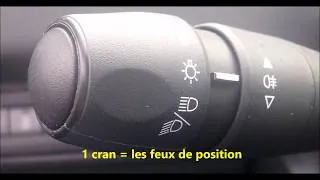 Miniature : le fonctionnement de la manette des feux croisement, position, de route et brouillard