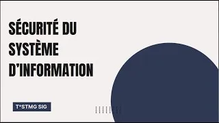 Miniature : Cybersécurité - TSTMG SIG