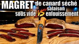 Miniature : Magret de canard séché : salaison par enfouissement ou sous vide ? Le verdict !