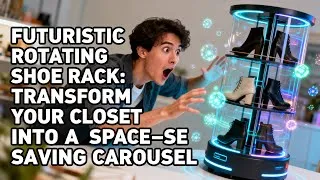 Miniature : Futuristic Rotating Shoe Rack: Transform Your Closet Into a Space-Saving Carousel