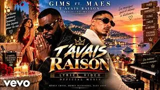 Miniature : GIMS ft  @Maesofficiel   T'AVAIS RAISON Official Lyrics Video  08