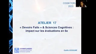 Miniature : Cogniforum 2023 "Devoirs Faits" & Sciences Cognitives : impact sur les évaluations en 6e