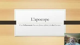 Miniature : Figures de style Aphérèse et apocope