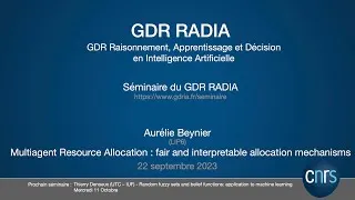 Miniature : Séminaire du GDR RADIA (Intelligence Artificielle) - #22 - Aurelie Beynier